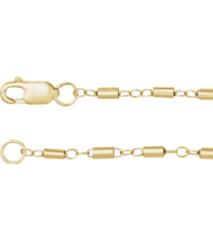 Ch1260 14K Yellow Gold Filled Cable 1.7 Mm 20 In Lobster Clasp Polished Satellite Bar Cable Chain