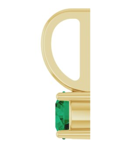 87768 Pendant Set 14K Yellow Round Lab-Grown Emerald 4 Mm Polished Lab Grown Emerald Pendant