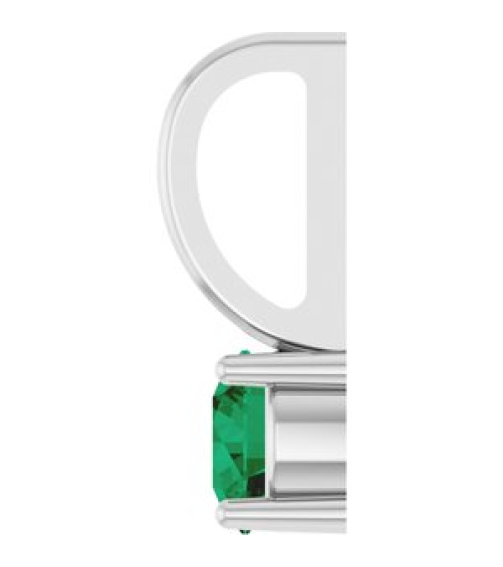 87768 Pendant Set 14K White Round Lab-Grown Emerald 4 Mm Polished Lab Grown Emerald Pendant
