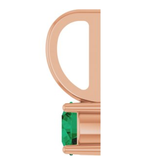 87768 Pendant Set 14K Rose Round Lab-Grown Emerald 4 Mm Polished Lab Grown Emerald Pendant