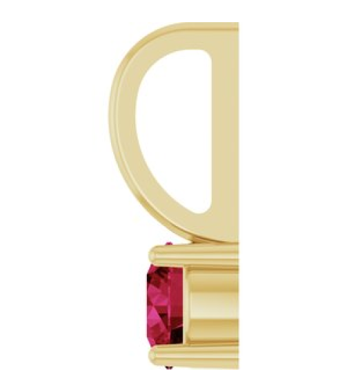 87768 Pendant Set 14K Yellow Round Lab-Grown Ruby 4 Mm Polished Lab Grown Ruby Pendant