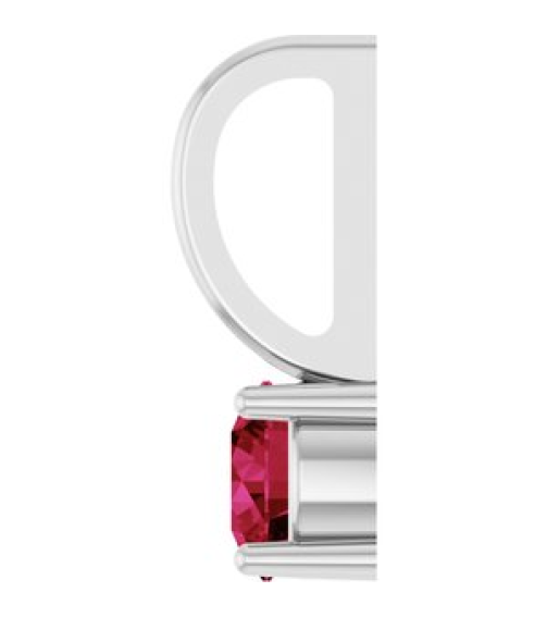 87768 Pendant Set Sterling Silver Round Lab-Grown Ruby 4 Mm Polished Lab Grown Ruby Pendant