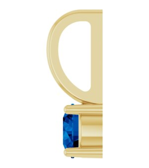 87768 Pendant Set 14K Yellow Round Lab-Grown Blue Sapphire 4 Mm Polished Lab Grown Blue Sapphire Pendant