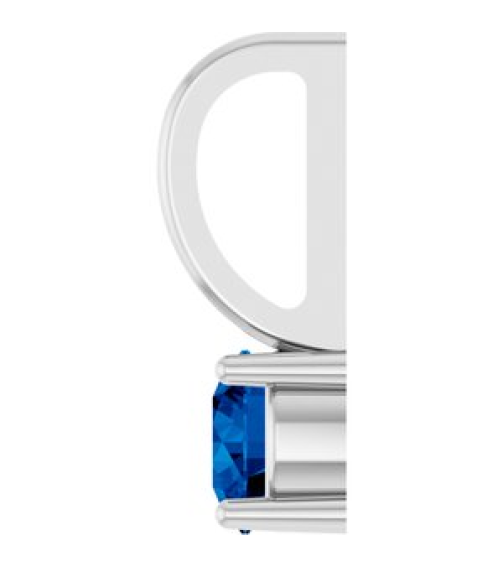 87768 Pendant Set 14K White Round Lab-Grown Blue Sapphire 4 Mm Polished Lab Grown Blue Sapphire Pendant