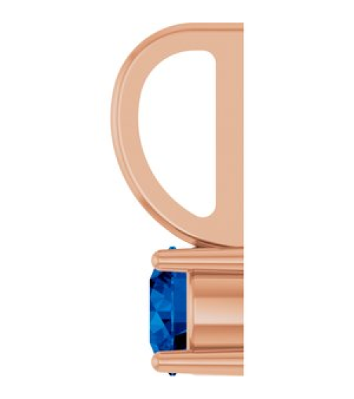 87768 Pendant Set 14K Rose Round Lab-Grown Blue Sapphire 4 Mm Polished Lab Grown Blue Sapphire Pendant