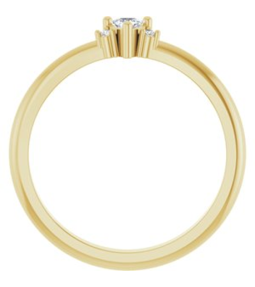 72435 Ring Set 14K Yellow Natural White Sapphire Trillion 3 X 3 X 3 Mm Natural Diamond Polished Natural White Sapphire And .015 Ctw Natural Diamond Ring