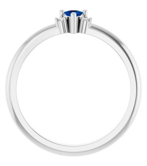 72435 Ring Set Platinum Natural Blue Sapphire Trillion 3 X 3 X 3 Mm Natural Diamond Polished Natural Blue Sapphire And .015 Ctw Natural Diamond Ring
