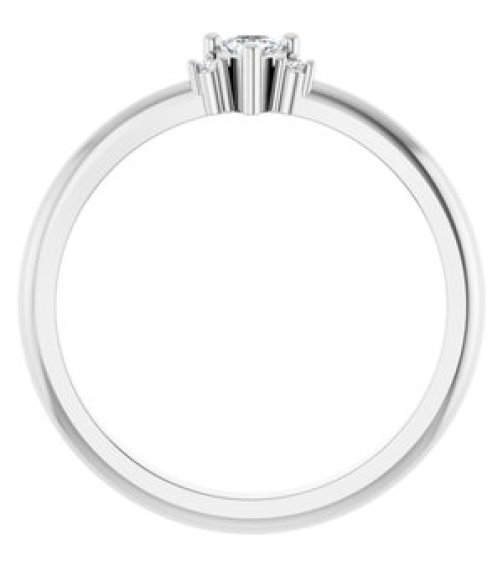 72435 Ring Set 14K White Natural White Sapphire Trillion 3 X 3 X 3 Mm Natural Diamond Polished Natural White Sapphire And .015 Ctw Natural Diamond Ring