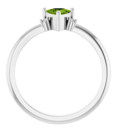 72435 Ring Set 14K White Natural Peridot Trillion 5 X 5 X 5 Mm Natural Diamond Polished Natural Peridot And .015 Ctw Natural Diamond Ring