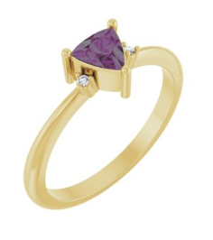 72435 Ring Set 14K Yellow Lab-Grown Alexandrite Trillion 5 X 5 X 5 Mm Natural Diamond Polished Lab-Grown Alexandrite And .015 Ctw Natural Diamond Ring