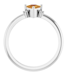 72435 Ring Set Platinum Natural Citrine Trillion 5 X 5 X 5 Mm Natural Diamond Polished Natural Citrine And .015 Ctw Natural Diamond Ring