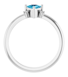 72435 Ring Set Platinum Natural Aquamarine Trillion 5 X 5 X 5 Mm Natural Diamond Polished Natural Aquamarine And .015 Ctw Natural Diamond Ring
