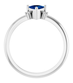 72435 Ring Set Platinum Natural Blue Sapphire Trillion 5 X 5 X 5 Mm Natural Diamond Polished Natural Blue Sapphire And .015 Ctw Natural Diamond Ring