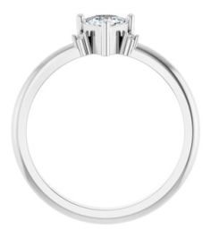 72435 Ring Set Platinum Natural White Sapphire Trillion 5 X 5 X 5 Mm Natural Diamond Polished Natural White Sapphire And .015 Ctw Natural Diamond Ring