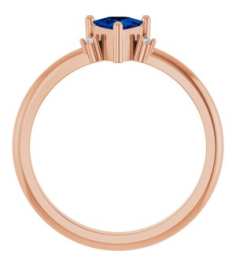 72435 Ring Set 14K Rose Natural Blue Sapphire Trillion 5 X 5 X 5 Mm Natural Diamond Polished Natural Blue Sapphire And .015 Ctw Natural Diamond Ring