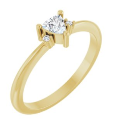 72435 Ring Set 14K Yellow Natural White Sapphire Trillion 4 X 4 X 4 Mm Natural Diamond Polished Natural White Sapphire And .015 Ctw Natural Diamond Ring