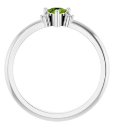 72435 Ring Set 14K White Natural Peridot Trillion 4 X 4 X 4 Mm Natural Diamond Polished Natural Peridot And .015 Ctw Natural Diamond Ring