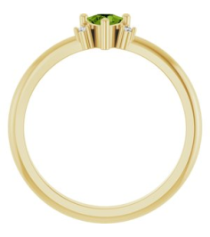 72435 Ring Set 14K Yellow Natural Peridot Trillion 4 X 4 X 4 Mm Natural Diamond Polished Natural Peridot And .015 Ctw Natural Diamond Ring