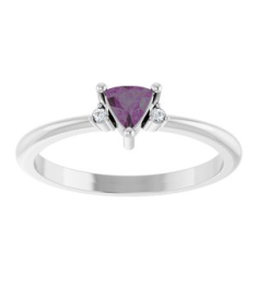 72435 Ring Set Platinum Lab-Grown Alexandrite Trillion 4 X 4 X 4 Mm Natural Diamond Polished Lab-Grown Alexandrite And .015 Ctw Natural Diamond Ring