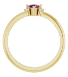 72435 Ring Set 14K Yellow Natural Pink Tourmaline Trillion 4 X 4 X 4 Mm Natural Diamond Polished Natural Pink Tourmaline And .015 Ctw Natural Diamond Ring