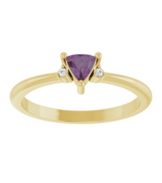 72435 Ring Set 14K Yellow Lab-Grown Alexandrite Trillion 4 X 4 X 4 Mm Natural Diamond Polished Lab-Grown Alexandrite And .015 Ctw Natural Diamond Ring