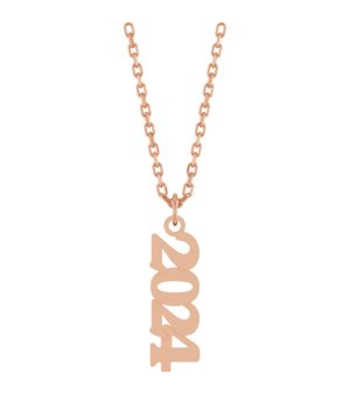 88746 Necklace 14K Rose 2024 19.1 X 5.4 Mm 18 In Polished Petite Year Necklace