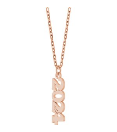 88746 Necklace 14K Rose 2024 19.1 X 5.4 Mm 18 In Polished Petite Year Necklace