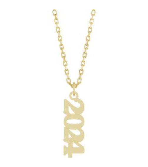 88746 Necklace 14K Yellow 2024 19.1 X 5.4 Mm 18 In Polished Petite Year Necklace