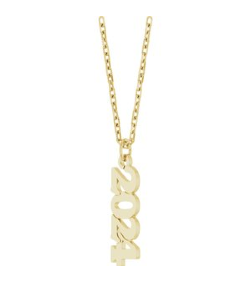 88746 Necklace 14K Yellow 2024 19.1 X 5.4 Mm 18 In Polished Petite Year Necklace