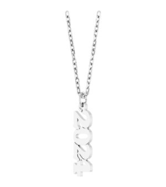 88746 Necklace 14K White 2024 19.1 X 5.4 Mm 18 In Polished Petite Year Necklace