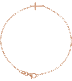 Brc965 Bracelet 14K Rose 12.4 X 7 Mm 7 In Polished Sideways Cross Bracelet