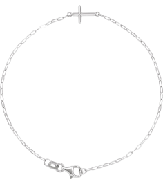 Brc965 Bracelet 14K White 12.4 X 7 Mm 7 In Polished Sideways Cross Bracelet