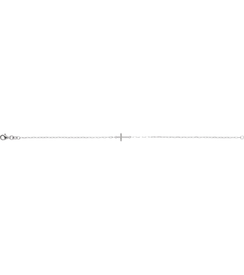 Brc965 Bracelet 14K White 12.4 X 7 Mm 7 In Polished Sideways Cross Bracelet