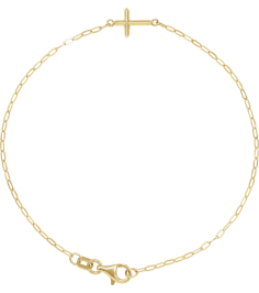 Brc965 Bracelet 14K Yellow 12.4 X 7 Mm 7 In Polished Sideways Cross Bracelet
