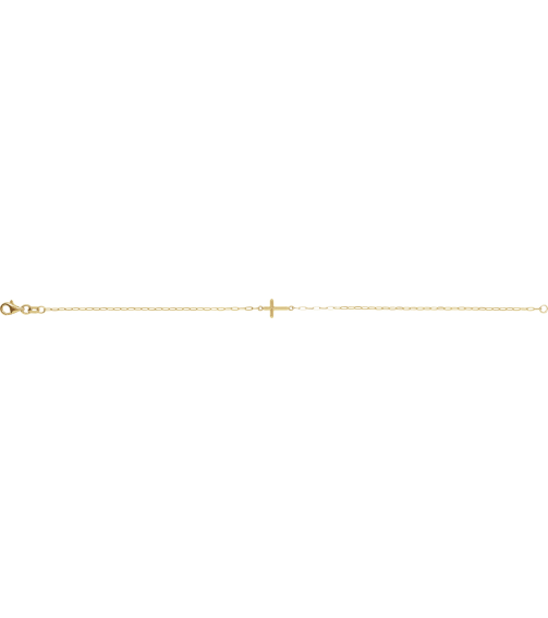 Brc965 Bracelet 14K Yellow 12.4 X 7 Mm 7 In Polished Sideways Cross Bracelet