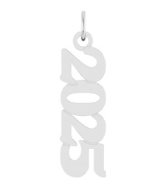 88746 Pendant 14K White 2025 19.1 X 5.4 Mm Polished Petite Year Pendant