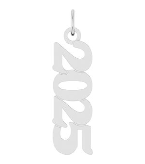 88746 Pendant 14K White 2025 19.1 X 5.4 Mm Polished Petite Year Pendant