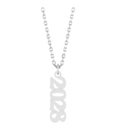 88746 Necklace 14K White 2028 19.1 X 5.4 Mm 18 In Polished Petite Year Necklace