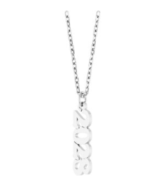 88746 Necklace 14K White 2028 19.1 X 5.4 Mm 18 In Polished Petite Year Necklace