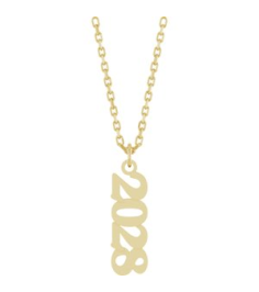 88746 Necklace 14K Yellow 2028 19.1 X 5.4 Mm 18 In Polished Petite Year Necklace