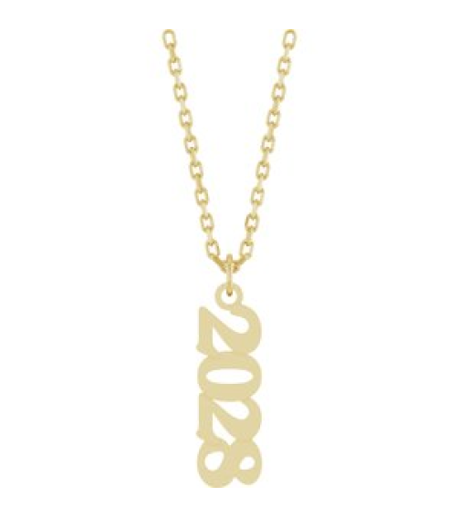 88746 Necklace 14K Yellow 2028 19.1 X 5.4 Mm 18 In Polished Petite Year Necklace