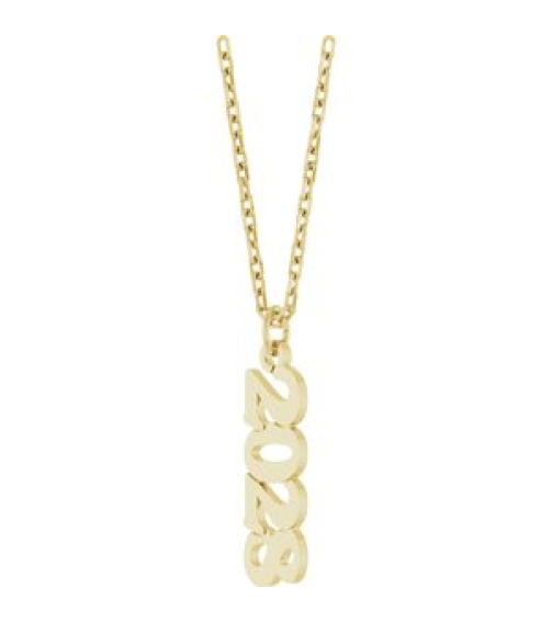 88746 Necklace 14K Yellow 2028 19.1 X 5.4 Mm 18 In Polished Petite Year Necklace