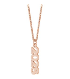 88746 Necklace 14K Rose 2028 19.1 X 5.4 Mm 18 In Polished Petite Year Necklace