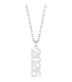 88746 Necklace 14K White 2026 19.1 X 5.4 Mm 18 In Polished Petite Year Necklace