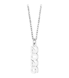 88746 Necklace 14K White 2026 19.1 X 5.4 Mm 18 In Polished Petite Year Necklace