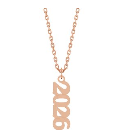 88746 Necklace 14K Rose 2026 19.1 X 5.4 Mm 18 In Polished Petite Year Necklace