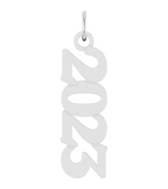88746 Pendant 14K White 2023 19.1 X 5.4 Mm Polished Petite Year Pendant