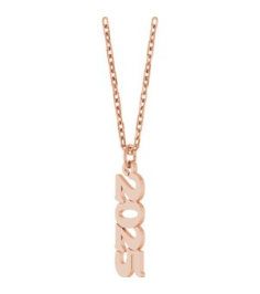 88746 Necklace 14K Rose 2025 19.1 X 5.4 Mm 18 In Polished Petite Year Necklace