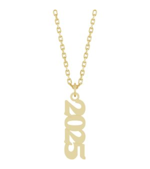 88746 Necklace 14K Yellow 2025 19.1 X 5.4 Mm 18 In Polished Petite Year Necklace