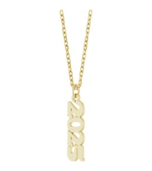 88746 Necklace 14K Yellow 2025 19.1 X 5.4 Mm 18 In Polished Petite Year Necklace